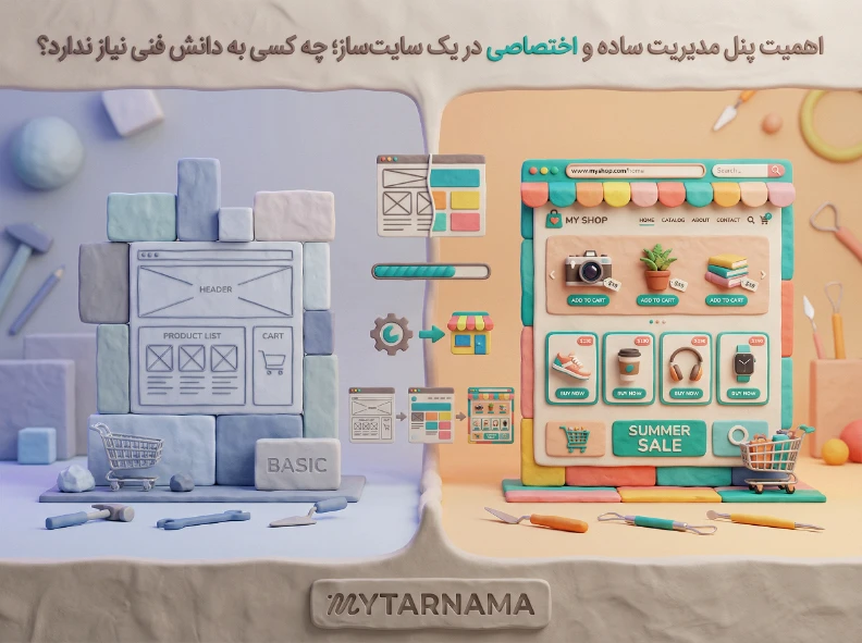 پنل مدیریت ساده سایت ساز