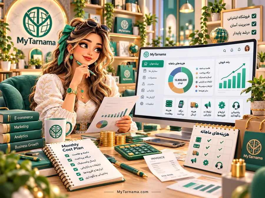 جدول هزینه نگهداری فروشگاه اینترنتی و مخارج ماهانه