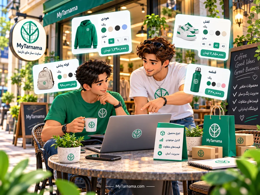آموزش مدیریت رنگ سایز و مدل محصول متغیر