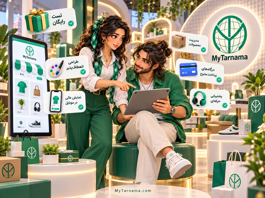 تست رایگان سایتساز فروشگاهی و مدیریت محصولات چندنوعی